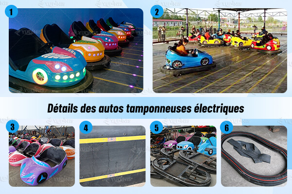 autos tamponneuses à 2 places se déplaçant sur un plancher électrique