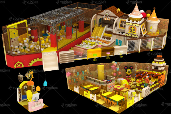 espace de jeux intérieur pour fête d'anniversaire