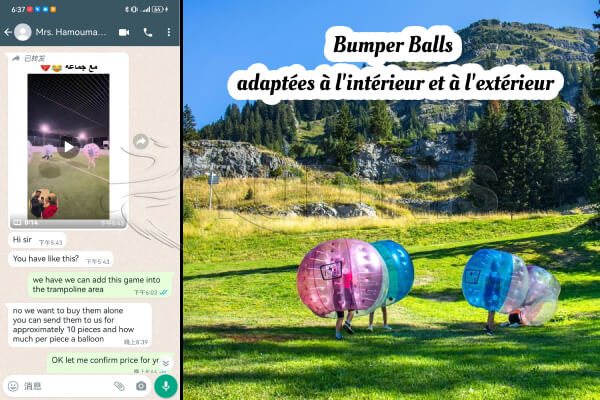 jeux gonflables bumper balls utilisés en Algérie
