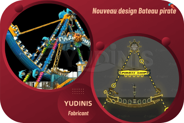 nouveaux manèges en bateau pirate conçus par l'usine Dinis