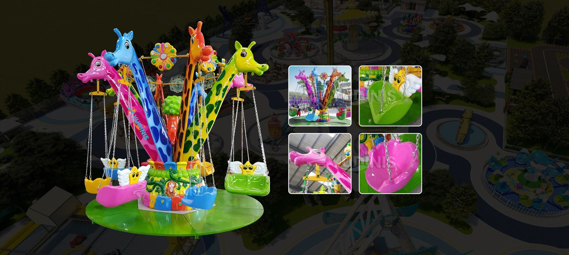 Chaises volantes girafes