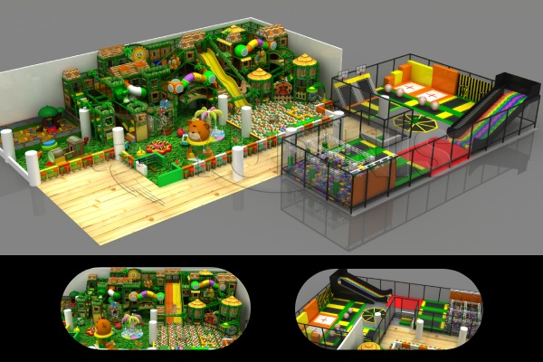 zone de jeux intérieure sur le thème de la jungle